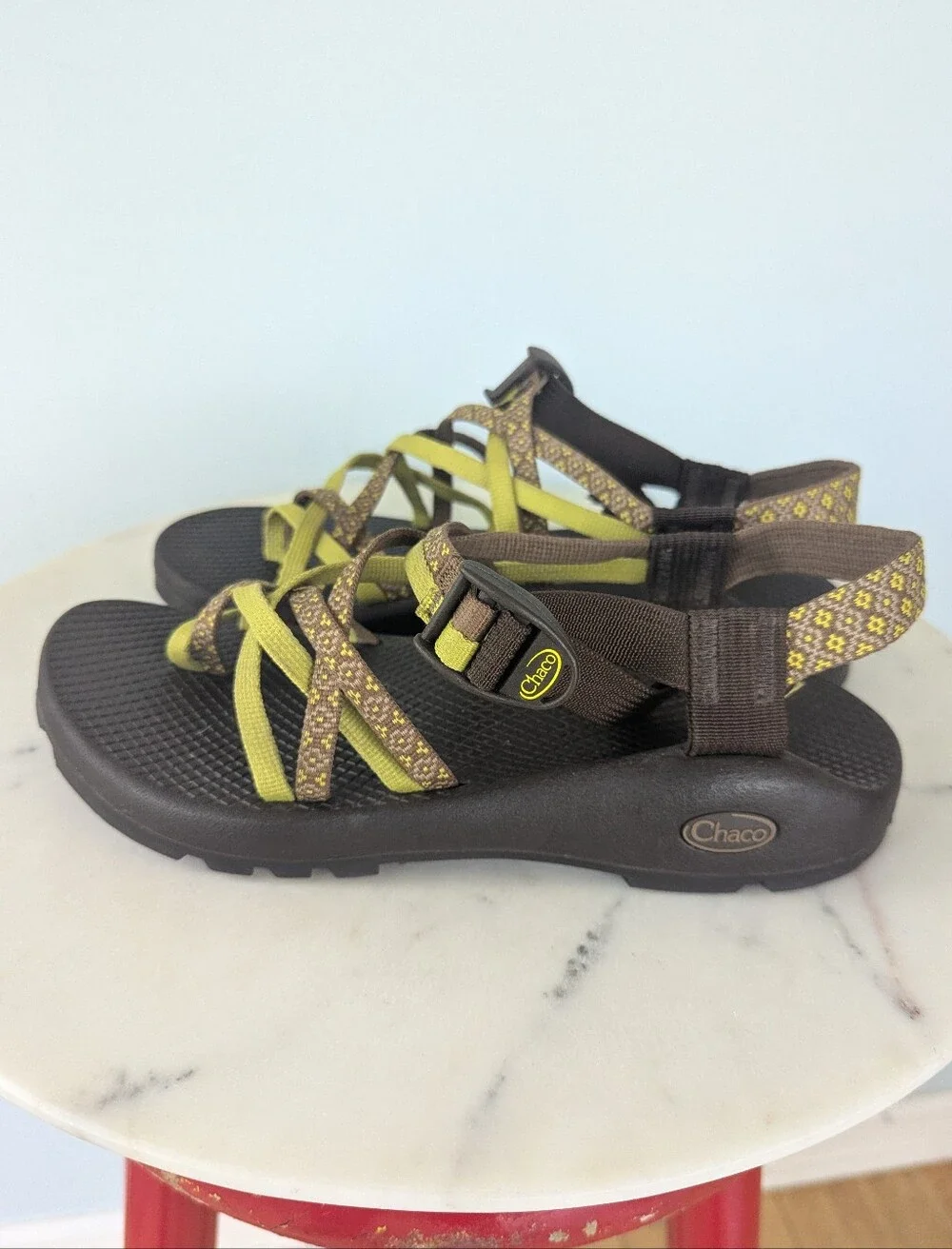 Chaco Z Cloud Women's Brown Green Strappy Outdoor Sandals